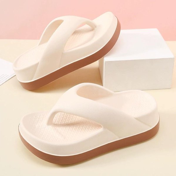 Kapcie Damskie I MęSkie, MięKkie Klapki Lekkie Buty Pod Prysznic Wygodne SandałY Japonki Na Plażę Outdoorowe PłAskie Platformowe Klapki Do Morza 36-37 Brown-image