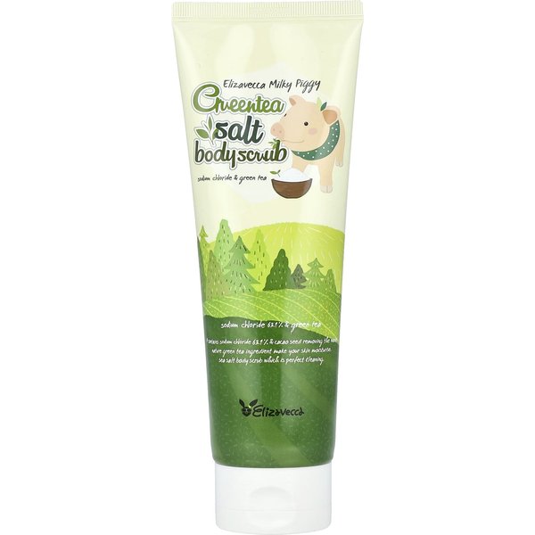 Elizavecca, Milky Piggy, Green Tea Salt Body Scrub, 10.58 Oz (300 G) White-image