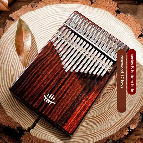 Hluru Kalimba 17 Klawiszy Z Otworem 21 Klawiszy Kalimba PełNe Lite Drewno Pianino Kciukowe Instrument Muzyczny Profesjonalna Mbira Dla PocząTkująCych-image