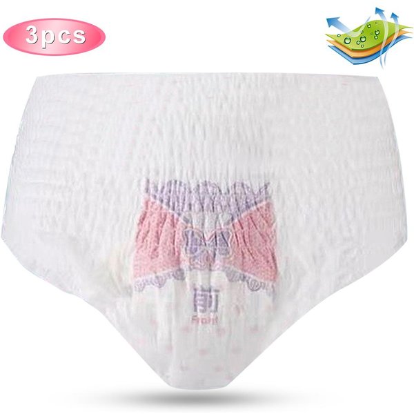 3 Uds Bolsa Uso Nocturno Compresas De Higiene ÍNtima Bragas Desechables Ropa Interior Menstrual Maxi Protector Diario De Noche Cuidado Femenino Talla ÚNica-image