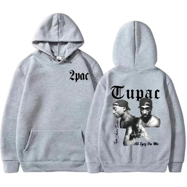 Bluza Rapper Tupac 2Pac MęSka I Damska Odzież Sportowa Neutralna Bluza Modny WzóR Z Nadrukiem Liter Hip Hop Odzież Sportowa Casual XL White-image
