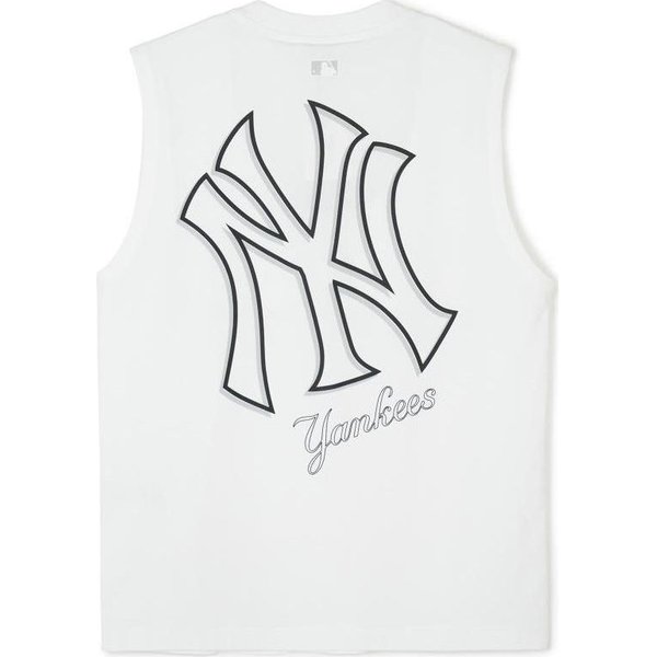 MLB New York Yankees SS24 Nadruk Z Logo OkrąGłY Dekolt Codzienny LuźNy Sportowy Lekki OddychająCy BezręKawnik Unisex Kamizelki Kremowy 3ATKB0343-50WHS XXL-image