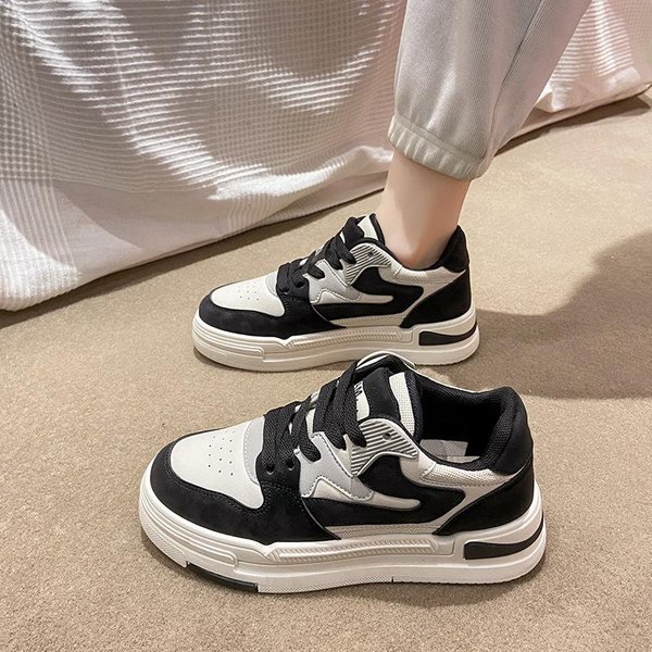 Nuevos Zapatos Blancos PequeñOs VersióN Coreana De Primavera Zapatos Casuales Para Estudiantes Femeninas Disparo Callejero Zapatos Para Mujer Con Suela Gruesa Zapatos Elevadores Para Mujer 40 Negro-image