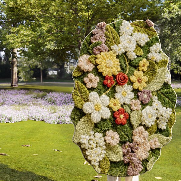 Dekoracja Sypialni O Nieregularnym KształCie Dywan Z Mchu Grube Pluszowe Dywany Do Salonu Puszysta MięKka Mata PodłOgowa Do Salonu Dywan Z Wzorem Kwiatowym 120X160Cm-image