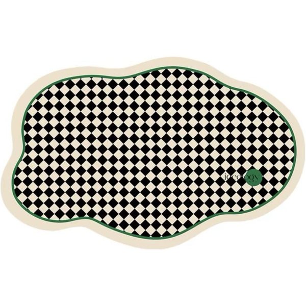 Retro Szachownica WystróJ Sypialni Dywan Jasny Luksusowy Dywan Do Salonu Puszysty MięKki Dywanik Do Pokoju Dziennego Domowy Pogrubiony Pluszowy Mata PodłOgowa 80X160Cm-image