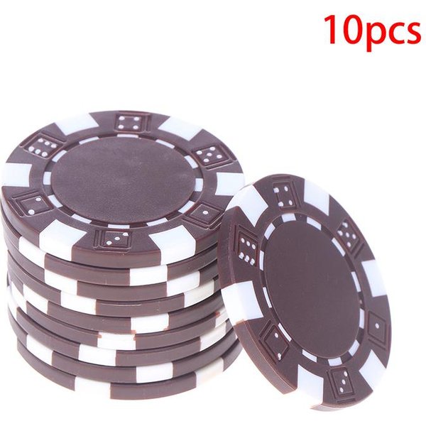 10 Piezas PláStico ABS Fichas De PóKer Casino Texas Hold'em PóKer Monedas MetáLicas 11.5G Fichas Juego De PóKer Set De Fichas Accesorios Café-image