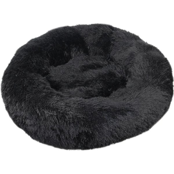 40-80Cm OkrąGłE Legowisko Dla DużEgo Psa, SupermięKkie Legowisko Dla Kota, DłUga Pluszowa Buda Dla śRedniego Psa, CiepłE Zimowe Legowisko Diameter 40CM Czarny-image