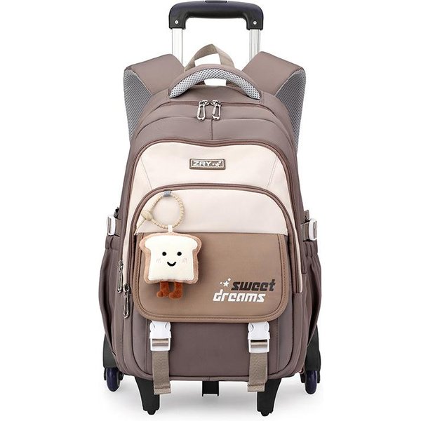 Bolsa Con Ruedas Para Subir Escaleras Para La Escuela Mochila Para Primaria Y Secundaria Con 6 Ruedas Mochila De Gran Capacidad Con Muchos Bolsillos-image