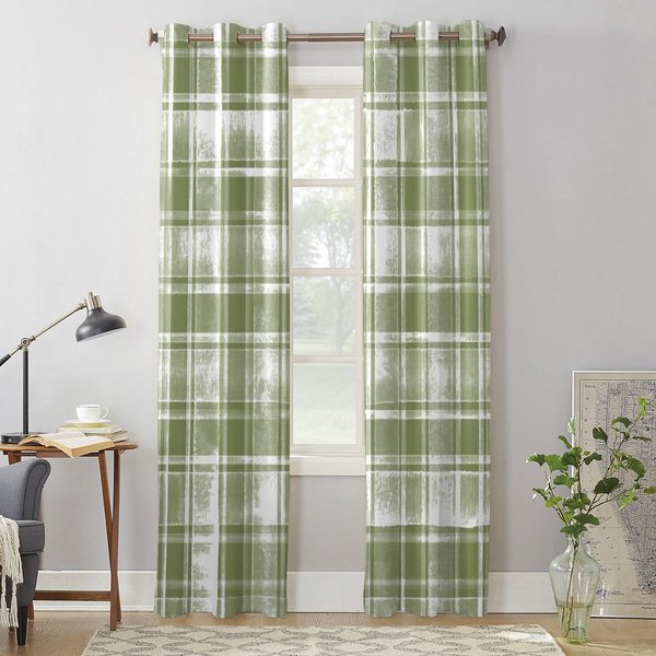 Sage Green Akwarela Kratka ZasłOny Okien Do Salonu Sypialni ZasłOny Nowoczesne ŻAluzje Kuchenne ZasłOny 135W X 115H(Cm) X1-image