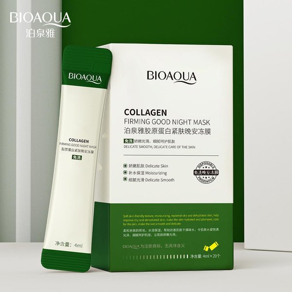 Mascarilla Reafirmante De ColáGeno, Mascarilla Reafirmante Para El Cuidado De La Piel, Mascarilla Perezosa, Gel Hidratante, Suero Hidratante, Reduce Los Poros 5Pcs White-image