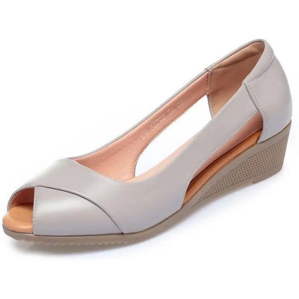 Modne Codzienne SandałY Damskie SandałY Na Koturnie Szpilki Pasek Na Kostkę Odkryte Palce Rybi Pysk Med Letnie Damskie Buty Modne Buty Na Koturnie852 38 Gray-image