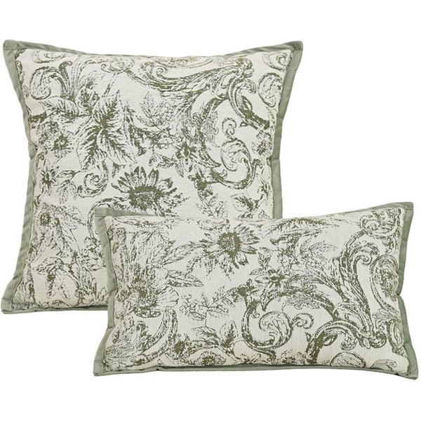 Funda De Almohada Jacquard De Terciopelo Chenilla Francesa Cojines Funda De CojíN Decorativo Floral Verde Para Sala De Estar Sofá 45X45Cm-image