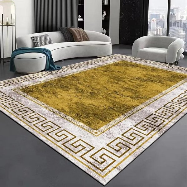 Alfombra NóRdica Moderna De Alta Gama Para Sala De Estar Lujo Gris DecoracióN Del Hogar Dormitorio Alfombras De ÁRea Grande EláStica Lavable Antideslizante Felpudo 80*120Cm-image