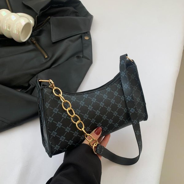 Bolso Retro Estampado Moderno Y A La Moda Nuevo Estilo Bolso De Cadena Simple Moderno Bolso De Hombro Para Mujer Bolso De Axila-image