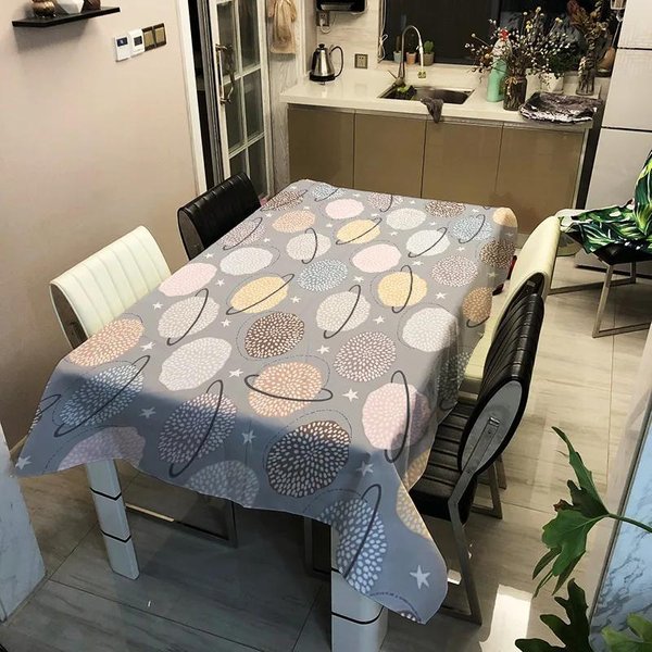 Prosty WzóR Geometryczny Zmywalny PyłOszczelny Obrus Pokrowiec Na Stół Weselny Dekoracja StołU Domowego Restauracji Stolika Kawowego StołU Jadalnianego 70X70Cm-image