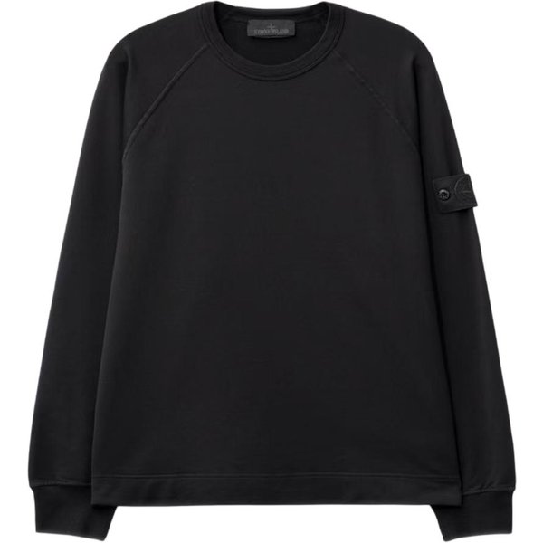 Stone Island Serie Ghost SS25 Piezas Ghost Etiqueta Negra Sudadera Ligera De AlgodóN Cuello Redondo Sudadera Unisex K1S1561000-11S00F3-V0029 XL Black-image