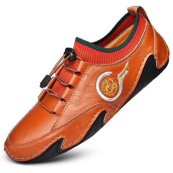 Zapatos Nuevos Hombre Primavera Y Verano Transpirables Mocasines Hombre Casual Cuero Zapatos De Conducir Cuero Genuino Hombre Zapatos Moda 46 Black-image