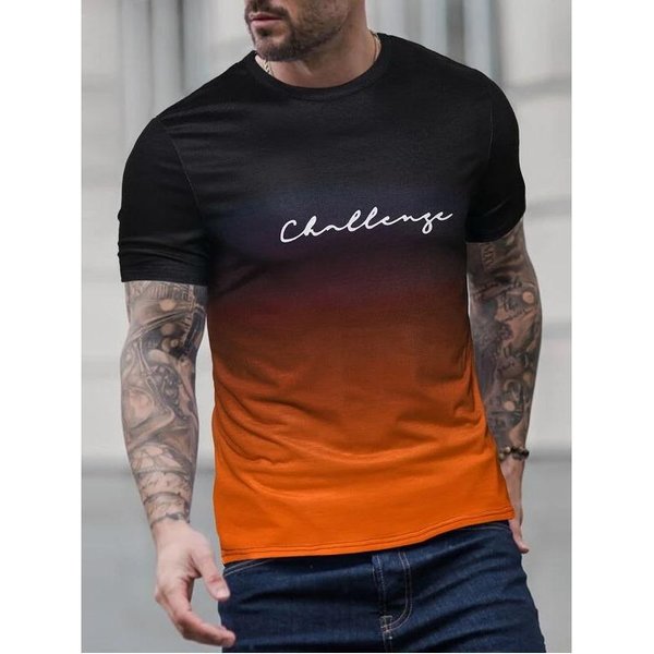 Camiseta Vintage Para Moda Masculina Estampado De Rayas 3D Tops Verano Manga Corta Casual Calle Camiseta Oversize Ropa De Hombre 4XL Black-image