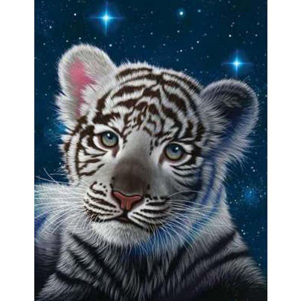 Pintura De Diamante Tigre Punto De Cruz Bordado De Diamantes Animal Tigre Foto Pintura De Diamantes 20X30CM-image