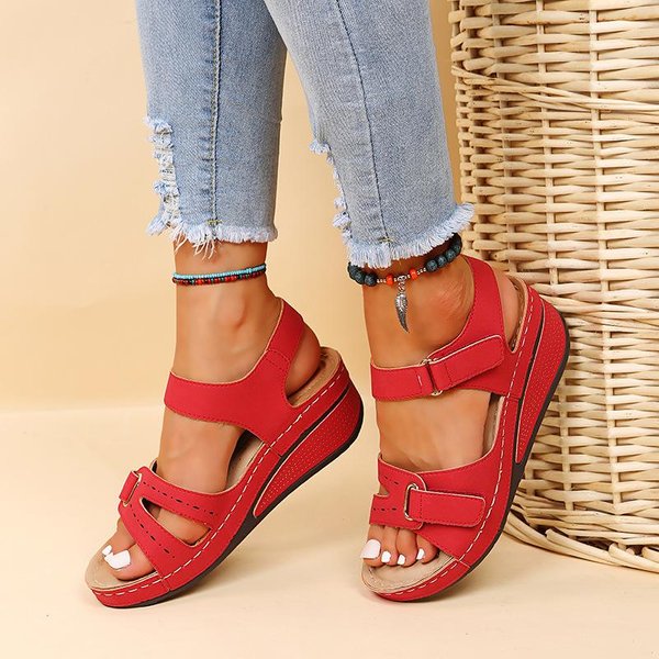 SandałY Damskie Letnie Obcasy Sandalias MięKkie Dno Kliny Buty Damskie SandałY Na Platformie Luksusowe Buty Na PięCie 39-image