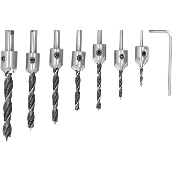 Juego De 7 Brocas Avellanadoras Para Madera, Acero De Alta Velocidad, Broca Avellanadora Para CarpinteríA-image