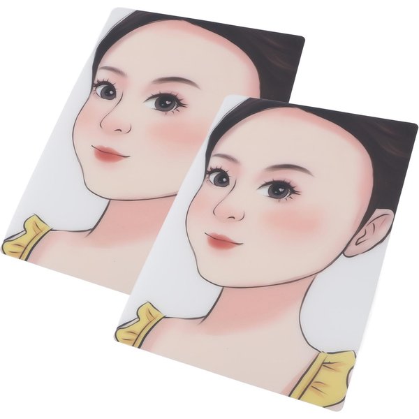 2 Piezas Tablero De PráCtica De Pintura Facial Para NiñOs Plantilla De PráCtica De Pintura Facial Reutilizable Maquillaje Lavable-image