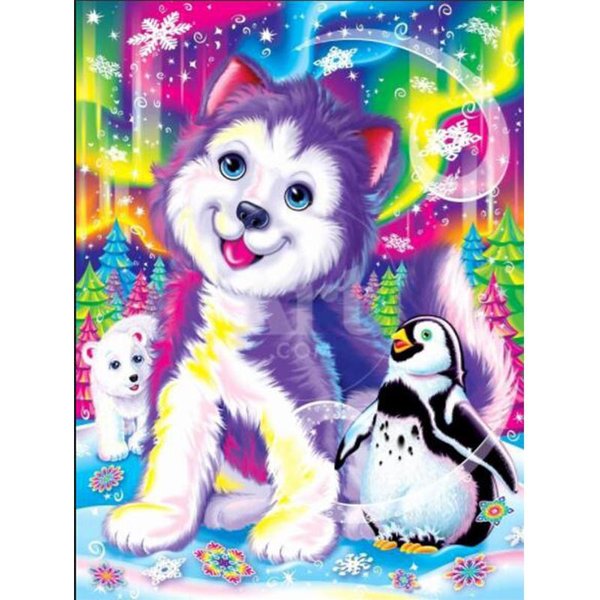 Pintura De Diamantes De Gato De Dibujos Animados Colorido Diamantes De ImitacióN Redondos Completos ImáGenes 20X30CM-image