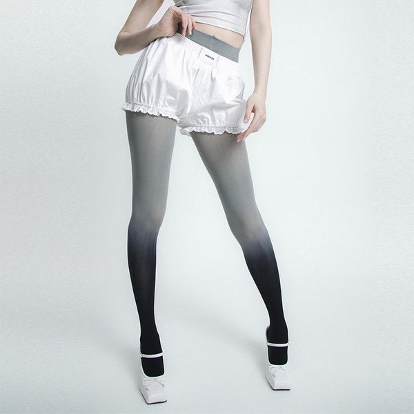 Medias De Colores Degradados Estilo Y2K Para Mujer OtoñO Terciopelo Fino Ajustadas Pantimedias sexy Streetwear One Size White-image