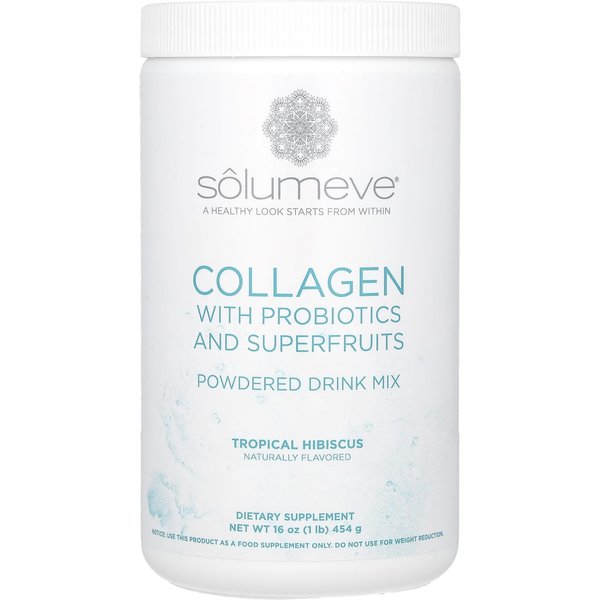 Solumeve, Con ColáGeno, ProbióTicos Y Superfrutas, Mezcla Para Bebida En Polvo, Hibisco Tropical, 16 Oz (454 Gramos)-image