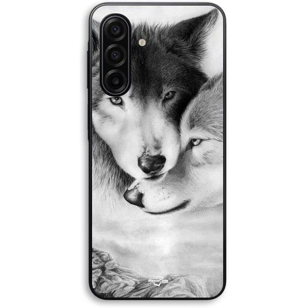 Etui Na Samsunga Galaxy A17 Wilk I Wilczyca Zwierzę Czarno-BiałE Maniacase-image