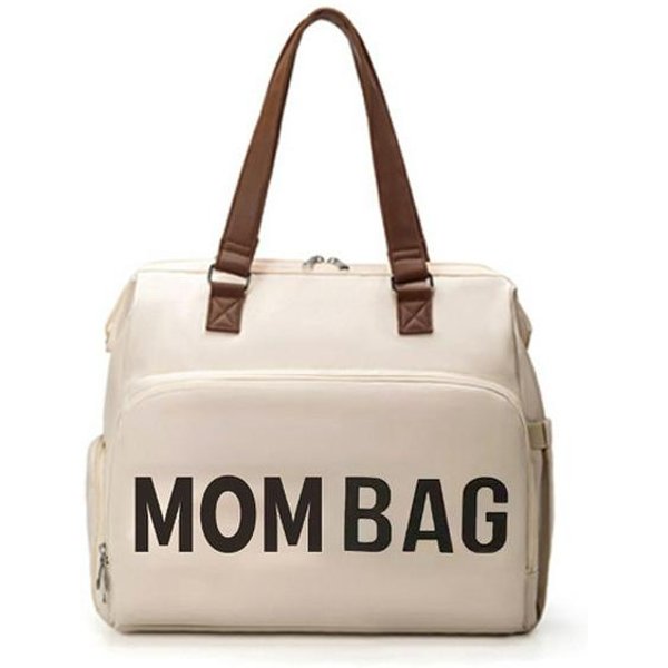 Mochila De Maternidad Multifuncional De Gran Capacidad Nueva: Bolso Para Madre Y Bebé Aislado, Convertible 3 VíAs White-image