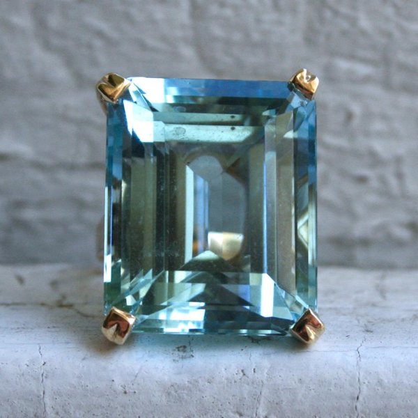 Wosikate Przesadzony KsiężNiczka Kwadratowy Granatowy Topaz PierśCionek Dla Kobiet MiedźZ PozłAcanym 18K ZłOtem BiżUteria Modowa PierśCionek Na Palec 8 Black-image