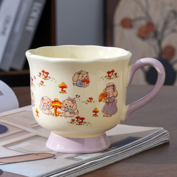 Taza CeráMica Dibujo Animado Linda Bonita Taza Animal Estudiante Y NiñOs Taza Para Beber Taza NiñO Y NiñA Taza De Café 380Ml-image