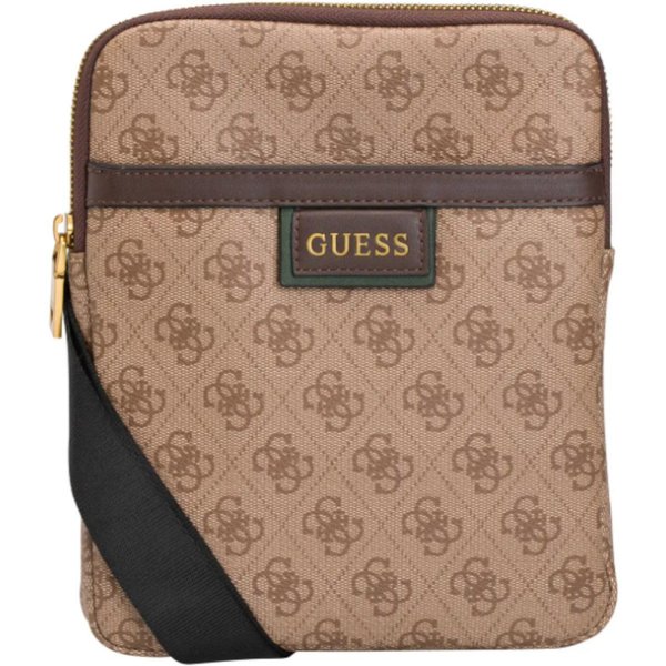Guess, Vezzola, Tekstylna Torba Crossbody, BrąZowa, 19 X 24 X 2 Cm, Dla MężCzyzn-image