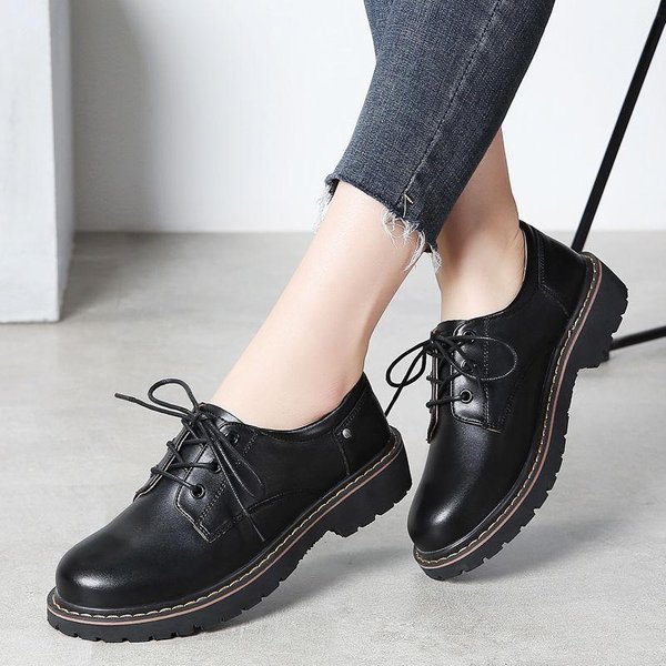 Zapatos Lolita Negros De Alta Calidad ,Zapatos Oxford Para Mujer ,Talla Extra Grande 43 ,Cuero Mary Jane ,Zapatos Escolares Para Adolescentes Y NiñAs 38-image