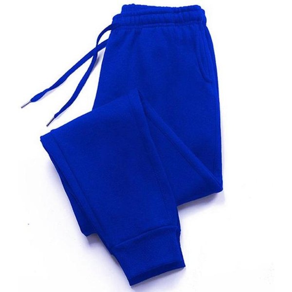 Pantalones Casuales Para Hombre, Pantalones Deportivos De Lana Para OtoñO E Invierno, Pantalones Deportivos Para Correr Y Gimnasio, Pantalones Largos De Entrenamiento De Color SóLido A La Moda 3XL Azul-image
