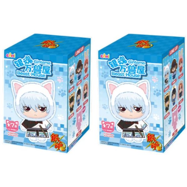 Nueva Peluche Original Eaki Gintama Beast House Caja Ciega Figura Anime Sakata Gintoki Shimura Shinpachi Kagura MuñEca Kawaii Juguetes Regalo Blue-image