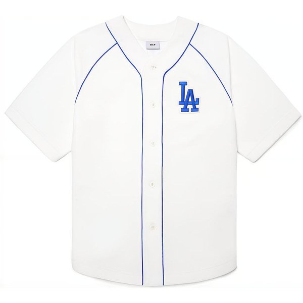 MLB Los Angeles Dodgers Camiseta De BéIsbol De Manga Corta De Color SóLido Bordada Con Logo BáSico Unisex Blanca 3ABS60123-07WHS S White-image