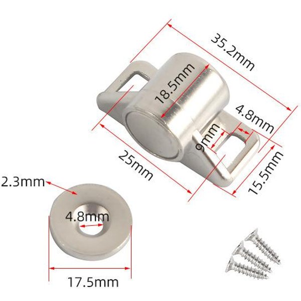 Magnetyczny Zatrzask Do Drzwi Okucia Meblowe Mocne Magnesy Do Drzwiczek Szafek Stoper Super Mocny Gabinet Neodymowy Magnetyczny Zatrzask 1Pcs-image