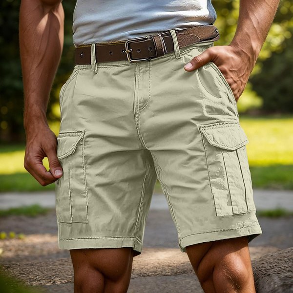 MęSkie Casualowe Spodnie Robocze Z Wieloma Kieszeniami, Letnie Sportowe Spodnie Robocze, Spodnie Z Niskim Stanem, Spodnie PięCiokieszeniowe XXL Beige-image