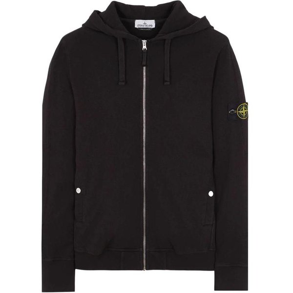 Stone Island Bluza Z Kapturem Barwiona W Procesie Produkcji Czarna Unisex Bluzy 801563160-V0029 L-image