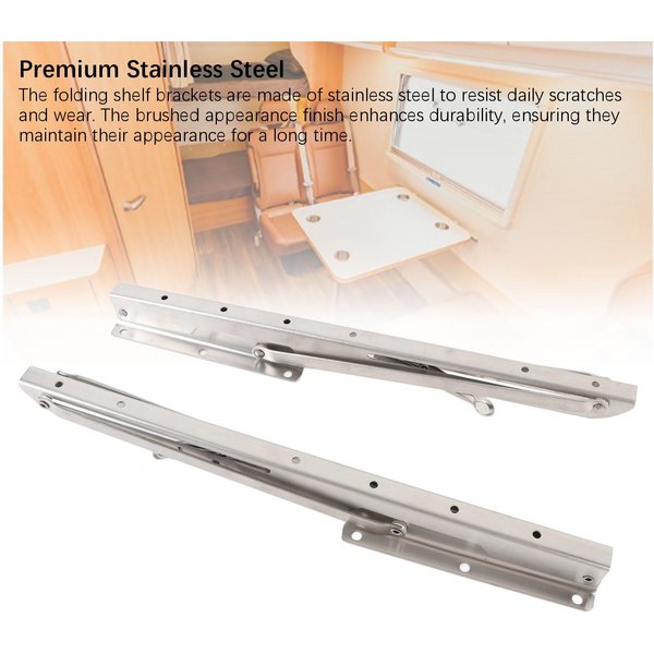 Mesa Banco Plegable Estante De Pared 15.6 Pulgadas Acero Inoxidable Resistente Estante Montado En La Pared Soporte De Bisagra Para Mesa Banco-image