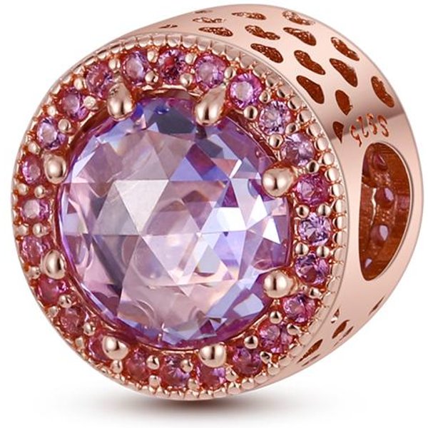 Dijes Colgantes De Plata De Ley 925 100% De Oro Rosa, Compatibles Con Pulseras Y Collares Originales, JoyeríA Artesanal, Regalo Para Mujer. Gray-image