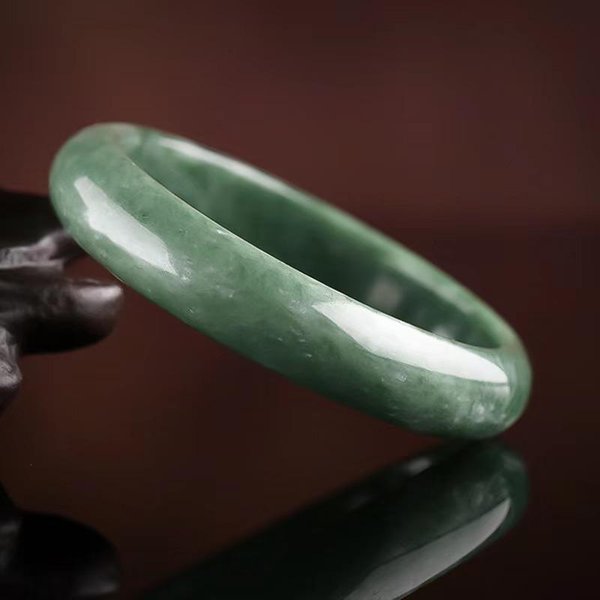 1 Szt. Naturalna Bransoletka Z Jadeitu Modna Bransoletka Z Jadeitu Prezent Dla Kobiet 62MM Zielony-image