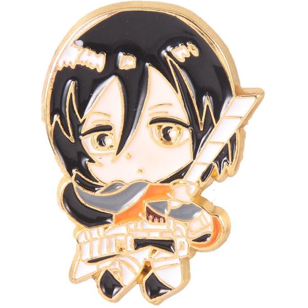 Attack On Titan Anime Broches De Esmalte Figura De Mikasa Rivaille Broche JoyeríA DecoracióN Para Mochilas Ropa Accesorios Regalos-image