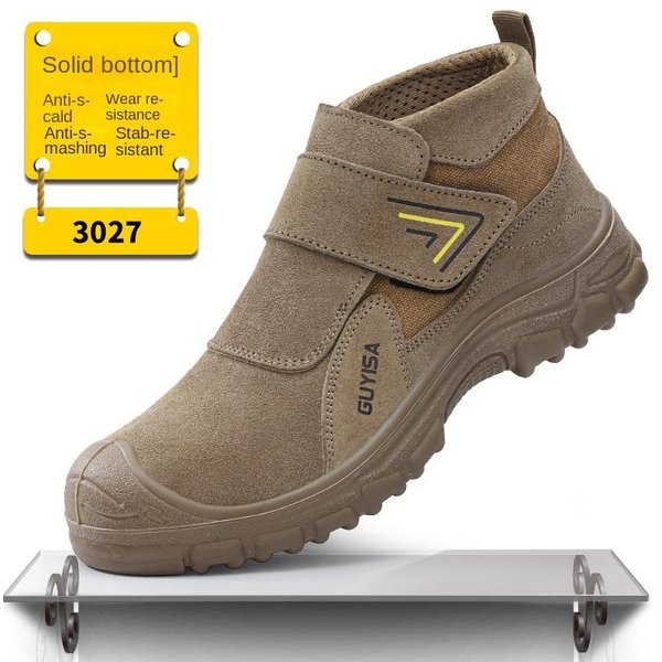 Zapatos De Seguridad Laboral Antiaplastamiento Y Antipinchazos Antiveludo Antiescaldantes Zapatos De Soldador Resistentes Al Desgaste Y Antideslizantes Zapatos Con Puntera De Acero 39-image
