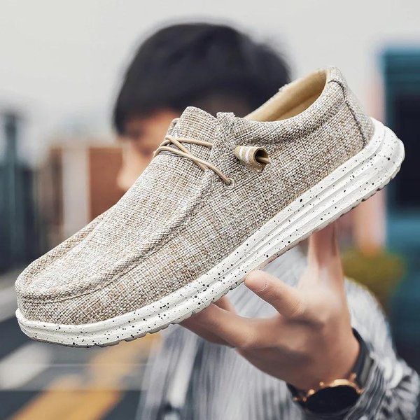 MęSkie Lekkie Wygodne Wsuwane Buty Casualowe, OddychająCe AntypośLizgowe Buty PłóCienne, Wiosna I Lato 46 Khaki-image
