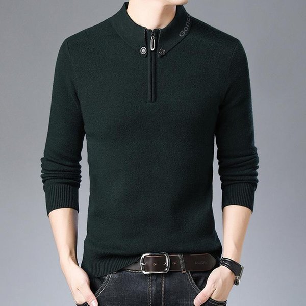 Jesień I Zima Nowy Sweter MęSki Jednokolorowy Kardigan Zapinany Na Guziki Z Klapami Sweter MęSki JednoczęśCiowy 4XL Black-image