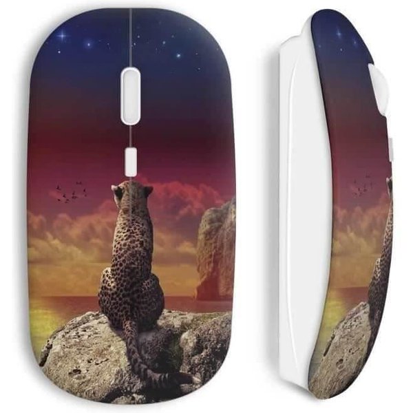 RatóN InaláMbrico - Maniacase - Leopardo Marino - Wifi USB Incluido - Compatible Mac Y PC - Blanco-image