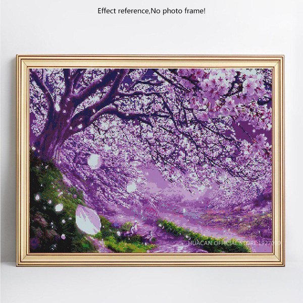 Pintura De Diamantes DIY Flor EscéNica Diamantes Redondos Completos Imagen Bordado De Diamantes 20X30CM-image